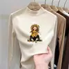 Blusa térmica infantil com forro de fleece, nova coleção outono/inverno 2026, estilo coreano, gola alta da moda, camiseta de manga comprida com forro de fleece