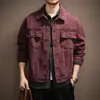 Chaqueta de mezclilla de algodón puro de alta gama, estilo retro, peso pesado, con cuello alto, nueva colección de otoño para hombre, acabado lavado y desgastado, estilo holgado y casual