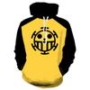 Sudadera con capucha y cuello alto con impresión digital 3D de One Piece King of Navigation Lufei, sudadera de animación para cosplay, venta directa