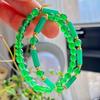 Guofeng Retrô Calcário Verde Natural Jade Dongling Senso de Design Pulseira Multicamadas Pulseira