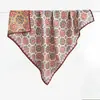 Nuevo pañuelo cuadrado de seda de doble cara con patrón de espiga bicolor para otoño e invierno de 90 cm, pañuelo y chal de moda con margarita verde de doble uso