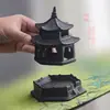 Suporte de Incenso de Cerâmica Artesanal Cruzado Flor de Lótus Decoração de Sândalo Estilo Zen para Interior Queimador de Incenso de Mesa Ornamento Artesanal