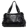 Bolsa de Tote Transfronteriza, Estilo Retro Europeo y Americano, PU de Color Sólido, Bolso de Hombro de Gran Capacidad, Cuero Suave, Bolso Casual de Axila, Bolso Versátil para el Trabajo