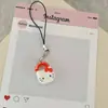 Lindo Caricatura Lazo Kitty Bolso Cadena para Teléfono Móvil Corazón de Chica Dulce Colgante para Mochila Estudiantil Cuerda para Teléfono Móvil