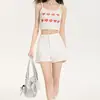 Nuevos Shorts de Mezclilla Rectos de Moda Estilo Coreano para Mujer Primavera y Verano, Versátiles de Alta Cintura Adelgazantes de Venta Caliente Hot Pants de Mezclilla