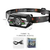 Linterna frontal LED de inducción súper brillante para pesca, batería de ultra larga duración, luz potente, para exteriores, de largo alcance, recargable