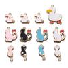 Colgante de gota de aceite de aleación de dibujos animados de color, gatito, dinosaurio, accesorios para animales pequeños, bricolaje, colgante, pulsera, llavero, venta al por mayor