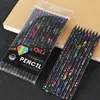 Lápis de Madeira Preto Qili Desenho Animado Criativo Impressão Colorida Estudante do Ensino Fundamental Lápis Hb com Borracha e Design Diamante
