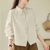 Nueva Versátil Elegante Ligera Lujo Sensación de Alta Gama Top Otoño Manga Corta Larga Camisa Chaqueta Femenina Adelgazante Estilo Coreano