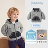 Casaco Infantil Jellybaby com Capuz, Moletom de Outono para Bebê Menino, Blusa Infantil de Cor Contrastante, Roupa Casual de Outono para Crianças