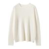 Suéter de Cashmere Feminino 100% Cashmere Puro Outono e Inverno Novo Gola Redonda Mangas Longas Enroladas Pulôver Moda Tricô Camada Base