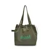 Nova Bolsa de Nylon com Letras Estilo Coreano, Casual, Fashion, Bolsa de Ombro Versátil, Estilosa, Leve, Cordão, Bolsa Tote de Grande Capacidade