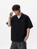 Camisas de Manga Corta de Diseño Estilo Americano para Hombres y Mujeres, Camisas Casuales de Verano Cleanfit, Cárdigans, Camisas Sueltas para Parejas con Mangas Tres Cuartos