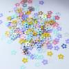 Paquete de 6 Compartimentos de Primavera y Verano con Lentejuelas de Flor de Ciruelo de Color Claro Decoraciones para Uñas Flor de 4 mm Macarrón Brillo Kit de Material Flow Glitter para DIY