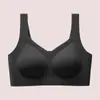 Ropa interior sin costuras talla grande sin aro de acero para mujer espalda hermosa accesorio de cierre leche alta calidad en stock fruncido fino vida femenina rojo