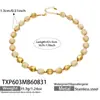 Collar de acero inoxidable con cuentas ovaladas multicolor transfronterizo europeo y americano, pulsera de cadena para clavícula de mujer de nicho de lujo ligero