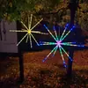 Lámpara led solar de alambre de cobre, lámpara de fuegos artificiales de agua corriente, cadena de luces de color estrella explosiva, lámpara de decoración navideña para exteriores