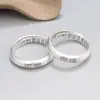 Anillo de Plata de Ley para Mujer 999 Plata de Pie Anillo de Dedo Baifu Retro Escarchado Bucle Joyería para Hombre y Mujer Venta al por Mayor