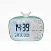Reloj Despertador de TV Retro Creativo Reloj Digital de Mesita de Noche para Dormitorio de Estudiantes Transmisión de Voz Regalo Digital G179