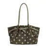 Bolso de hombro de lunares estilo coreano de gran capacidad, un bolso tipo tote elegante y con textura, nueva colección 2026, un bolso de nicho y práctico para el trabajo y los desplazamientos