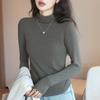 Selección estricta de H230 nueva camiseta interior para mujer cuello medio alto manga larga top para primavera y otoño usar por dentro se puede usar por fuera moda ropa de mujer
