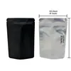 1 libra de papel de aluminio translúcido negro puro esmerilado bolsa autosellante Yin y Yang bolsa de almacenamiento para snacks autosoportante engrosada