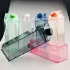 Botella de Bebida Creativa Cartón de Leche Vaso de Agua Transparente Vaso Fresco Práctico Vaso de Agua Estudiante Portátil Simple Vaso de Plástico