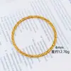 Nuevas Joyas Chapadas en Oro Estilo Chino, Pulsera Cerrada Trenzada, Mismo Estilo Tienda de Oro, Anillo Sólido Liso, Pulsera de Diseño de Lujo Ligero de Nicho
