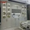 Fábrica de Comércio Exterior Personalizado Sala de Estar Madeira Maciça Armário de Vinho Luxo Americano Embutido Adega de Troncos Pintura de Cor Sólida Porta-Vinho