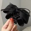 Presilha de Cabelo Vintage com Laço para Mulheres, Grampo Elegante, Presilha de Tubarão de Tecido para a Parte de Trás da Cabeça, Presilha de Garra Grande