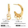 Wanxing Aretes Hebilla de Anillo en Forma de C de Acero de Titanio Europeos y Americanos Aretes de Acero Inoxidable Transfronterizos Lujo Ligero Sentido de Alta Gama Sentido de Diseño Aretes