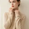 26 novos modelos de malhas de cachemir 100% puro de alta costura prontas para usar para mulheres, blusa base de tricô com gola alta, suéter de inverno