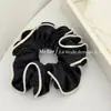 Elástico de Cabelo Estilo Coreano Color-Blocking com Acabamento na Borda, com Toque de Luxo, Corda de Cabelo Sedosa para Rabo de Cavalo, Elástico de Cabelo Moderno e Estiloso com Elástico Pregueado
