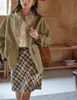 Chaqueta Abrigo Retro Francés Cuello Crock para Mujer Primavera 2025 Nuevo Look Delgado Top Holgado
