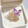 Broche Novo Estilo Coreano Broche de Strass Liga de Metal Galvanizada Conserva Cor Acessórios para Roupas Femininas Fabricante Broche em Estoque Transfronteiriço
