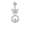 E-commerce Transfronteiriço Combinação de Piercing de Umbigo Zircônia Exquisita Unha de Umbigo Pingente de Coração Borboleta Joia de Piercing Piercing de Umbigo