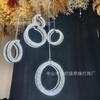 Nuevos accesorios para bodas resaltan anillo de alambre estirado acrílico cuerda colgante sala de bodas salón de banquetes hotel lámpara de decoración
