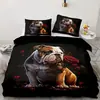 Ropa de cama Amazon transfronteriza de tres piezas impresión digital 3D animal gato perro sábana funda de edredón venta al por mayor de fábrica