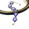 Colar Flor Azul Nicho Elegante Elegante Retrô Europeu e Americano Mulheres Alto Senso Esmalte Óleo Gotejado Pulseira Novo Atacado