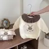Suéter de Invierno con Forro de Felpa Estilo Coreano para Niñas 2026 Suéter de Punto Grueso de Cuello Redondo para Bebé Camiseta de Capa Base de Felpa de una Pieza