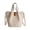 Bolsa de Mão Tipo Balde Simples e Versátil para Mulheres, Novo Modelo Primavera 2026, Textura de Alta Qualidade, Bolsa de Ombro Transversal Casual Retrô
