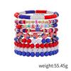 Pulseras Transfronterizas, Juegos de Pulseras del Día de la Independencia Americana, Joyería de Arcilla Suave con Cuentas a la Moda Temática de la Copa del Mundo de EE. UU. al por Mayor