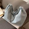 Bolso de mezclilla para mujer de gran capacidad 2023 nuevo otoño combina con todo bolso de hombro de cadena bolso de tela bolso tote de alta calidad