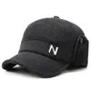 Gorros de Lana Cálidos con Protección para los Oídos para Otoño e Invierno de Hombre, Gorros de Algodón para Personas de Mediana Edad y Mayores, Gorras Casuales tipo "Dad Hat", Gorras de Visera Antifrío para Mayores
