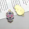 Amazon Transfronterizo Colgante de Aleación de Calavera Iridiscente Esmaltado Joyería DIY Pulsera Collar Llavero Pequeños Accesorios