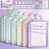 Bolsa de almacenamiento transparente con cremallera, específica para materias, multicapa, gran capacidad, impermeable y resistente al desgaste, artículos para estudiantes