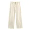 ZA popular roupa feminina elástica moda transfronteiriça AliExpress calça de cintura elástica moletom com capuz europeu e americano top marrom-avermelhado