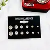 Aretes de Aro Dorados de Moda Set de Pendientes Punk con Perlas para Damas