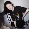 Camiseta Divertida con Estampado de Dibujos Animados para Mujer Verano 2026 Nueva Talla Grande Estilo Coreano Ins Holgada y Versátil Algodón Puro Top de Manga Corta