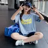 Verão Novo Secagem Rápida Roupas de Yoga Camiseta Feminina Esportiva Slimming Look Comprimento Médio Tamanho Grande Gordura mm Corrida Manga Curta Roupas de Fitness